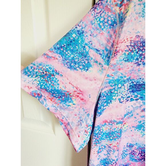 Reel Legends 3X T-Shirt Womens Pink Blue Performance Pullover Cross Neck - Picture 4 of 6